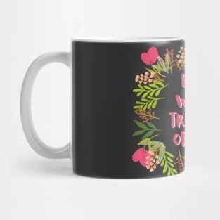 Eat Well Travel Often Charcoal & Hot Pink | Floral Wreath | Quote Mug